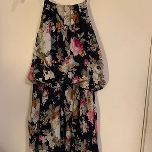 Navy blue floral dress